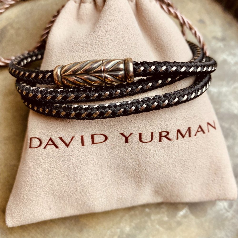 David Yurman Men's Woven Cord Wrap-around Bracelet (Thinner cord version)